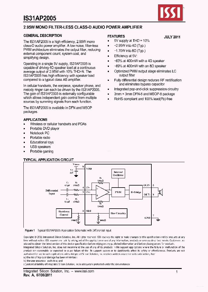 IS31AP2005_5729731.PDF Datasheet