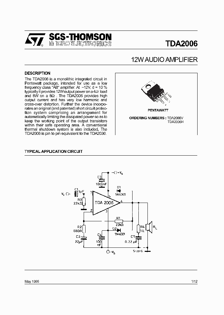 TDA2006_5731572.PDF Datasheet