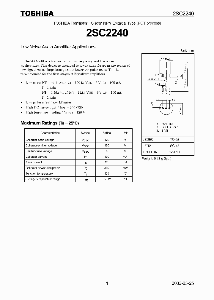 2SC2240_5737307.PDF Datasheet