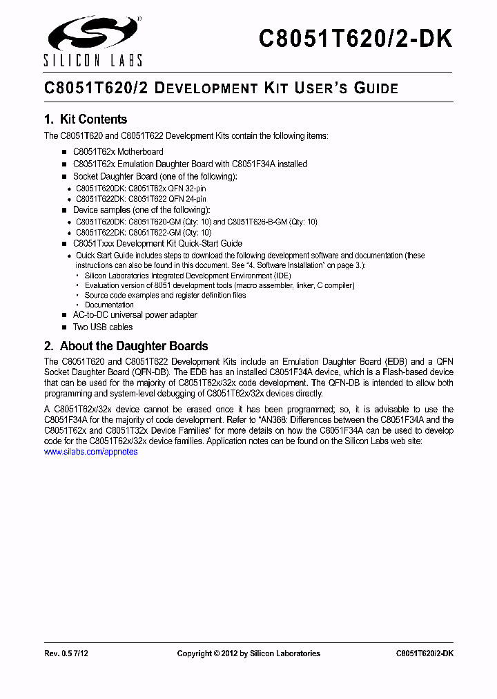 C8051T620-DK_5784222.PDF Datasheet