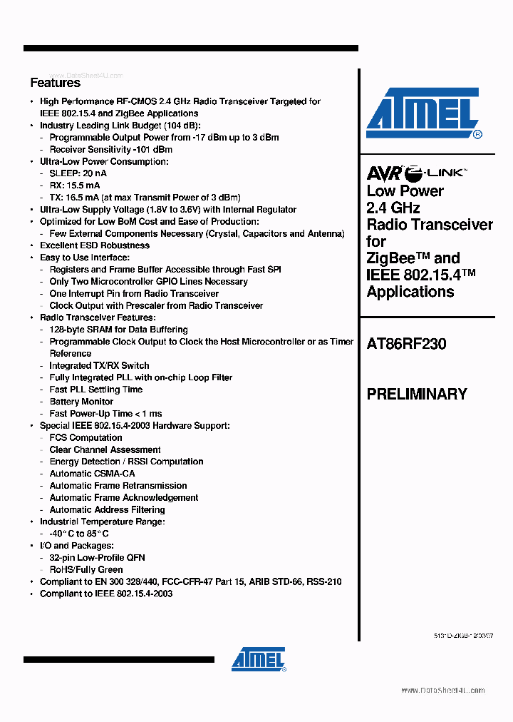 AT86RF231_5799548.PDF Datasheet