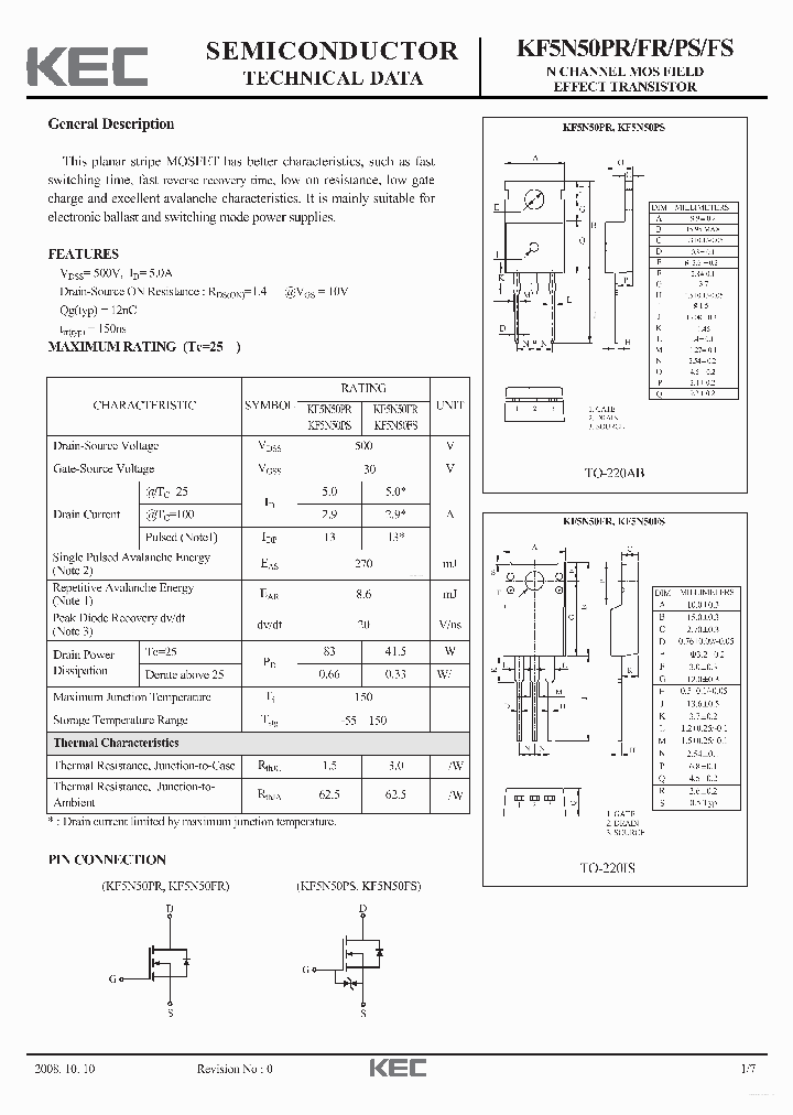 KF5N50FPS_5819456.PDF Datasheet