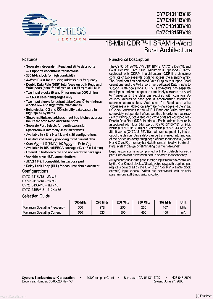 CY7C1911BV18_5847856.PDF Datasheet