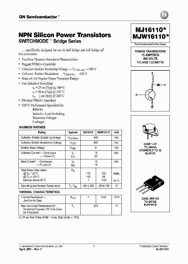 MJ16110-D_5854602.PDF Datasheet