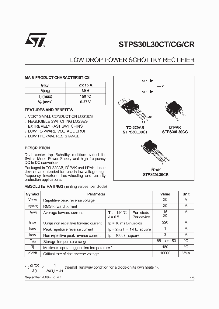 STPS30L30CR_5887878.PDF Datasheet