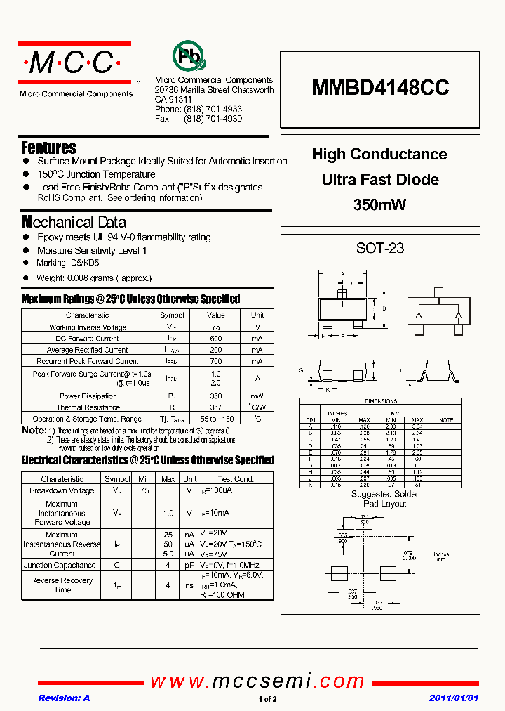 MMBD4148CC11_5901007.PDF Datasheet