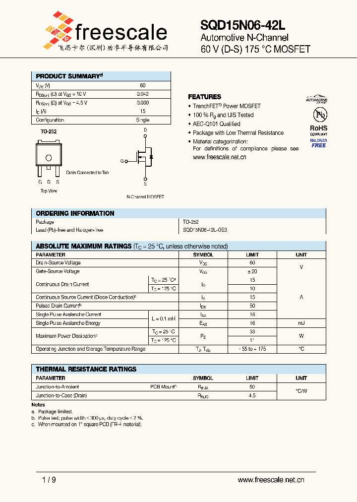 SQD15N06-42L_5902888.PDF Datasheet