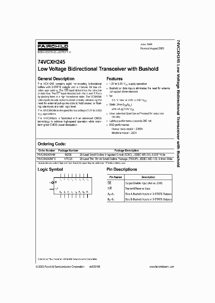 74VCXH245MTCX_5896942.PDF Datasheet