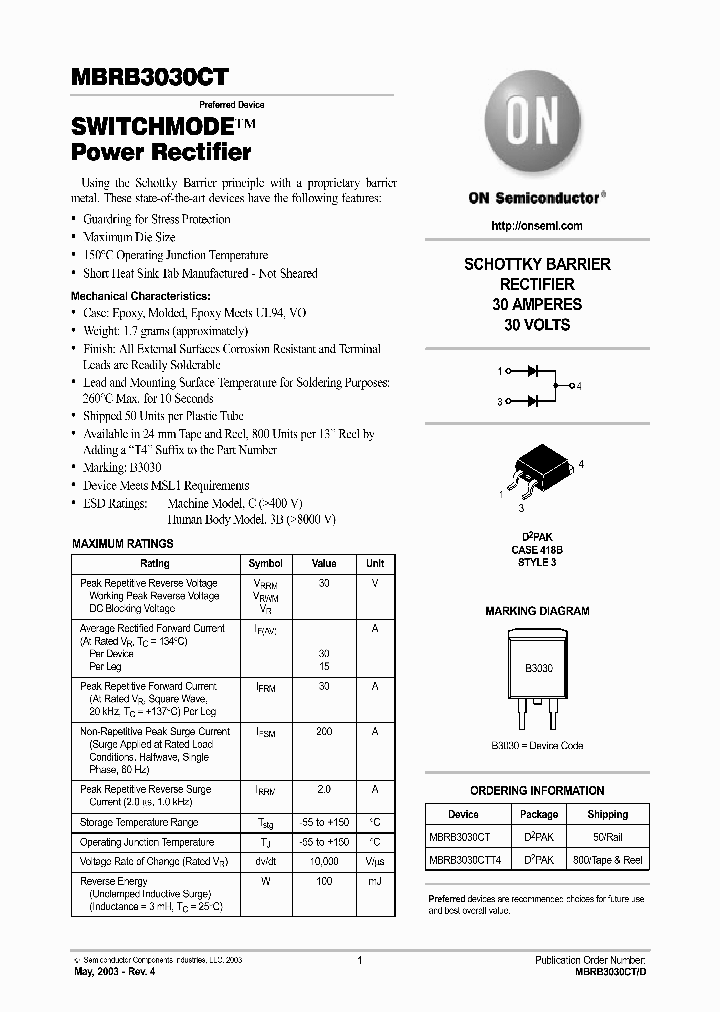 MBRB3030CTT4_5908184.PDF Datasheet