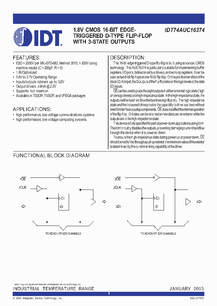 IDT74AUC16374BVI_5924885.PDF Datasheet