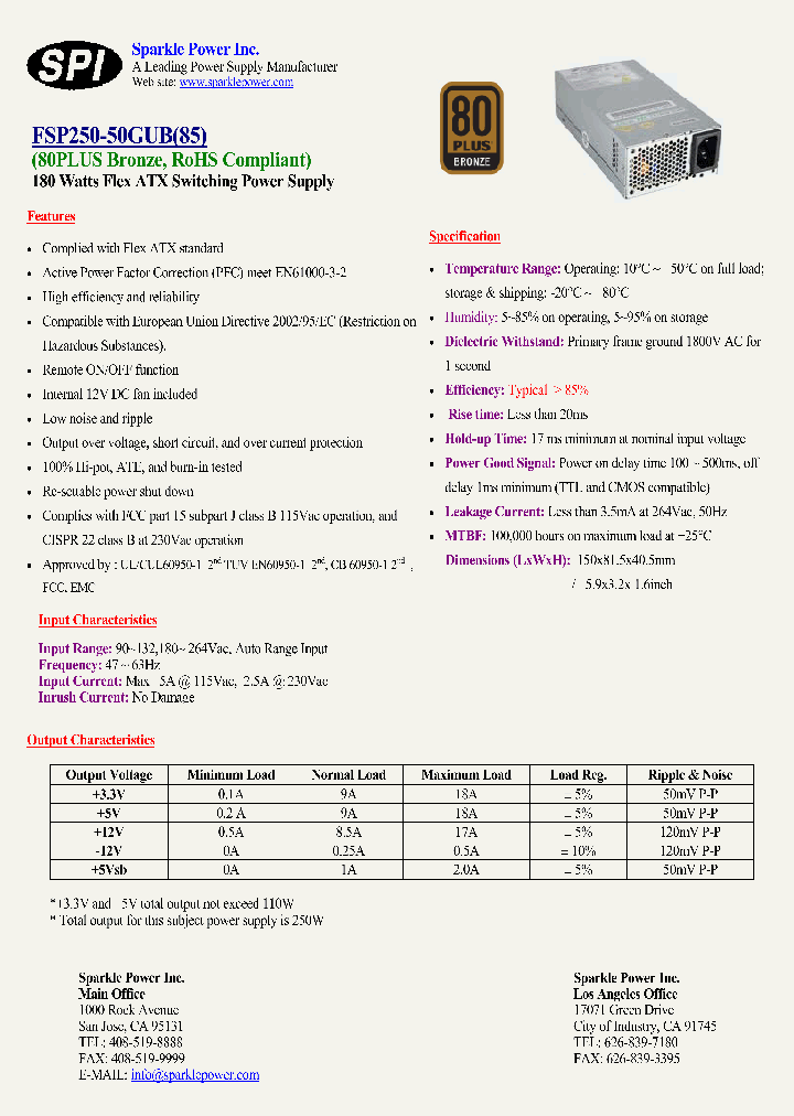 FSP250-50GUB85_5929175.PDF Datasheet