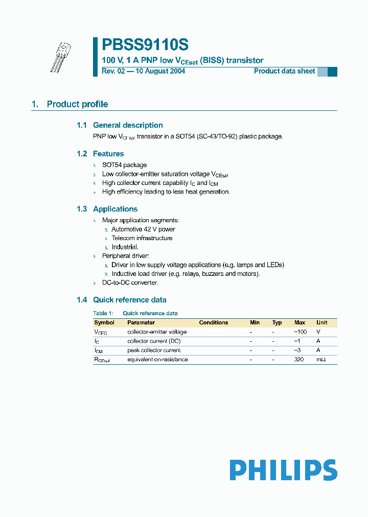 PBSS9110S_5935163.PDF Datasheet