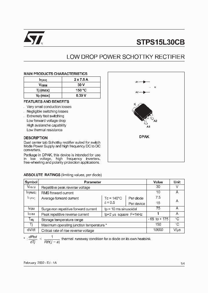 STPS15L30CB_5946823.PDF Datasheet