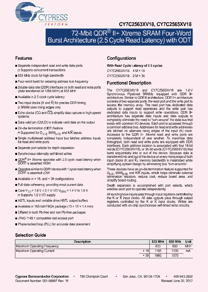 CY7C2565XV18-600BZC_5954200.PDF Datasheet