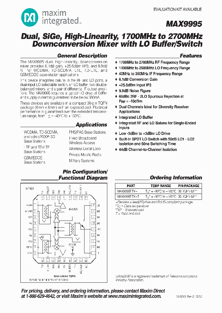 MAX9995ETXT_5957460.PDF Datasheet