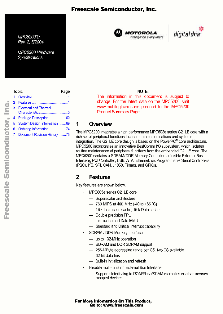MPC5200CBV266_6076468.PDF Datasheet
