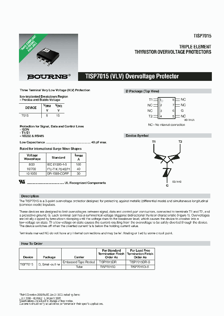 TISP7015DR_6080631.PDF Datasheet