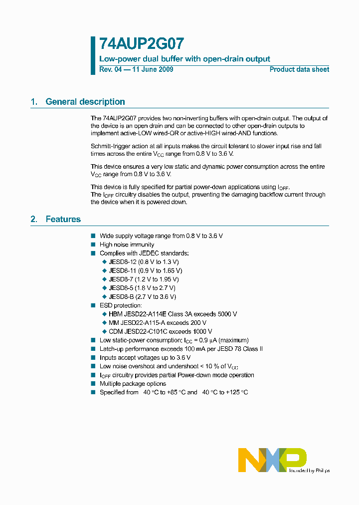 74AUP2G07GW125_6103253.PDF Datasheet