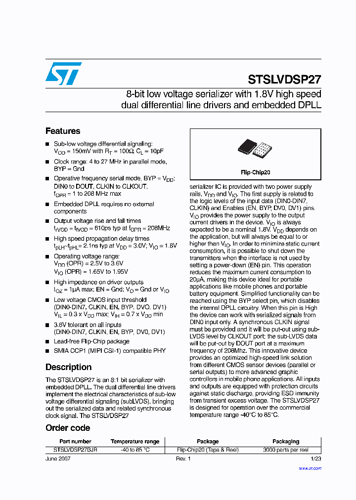 STSLVDSP27_6107977.PDF Datasheet