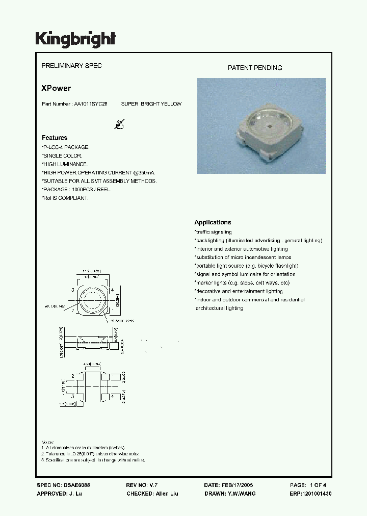 AA1011SYC28_6142140.PDF Datasheet