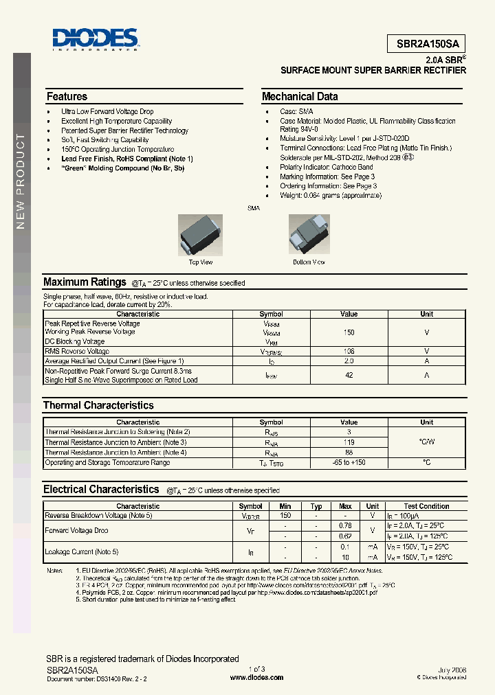 SBR2A150SA-13_6159399.PDF Datasheet