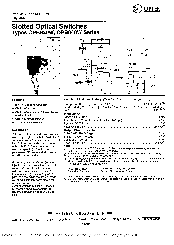 OPB830W15_6166090.PDF Datasheet