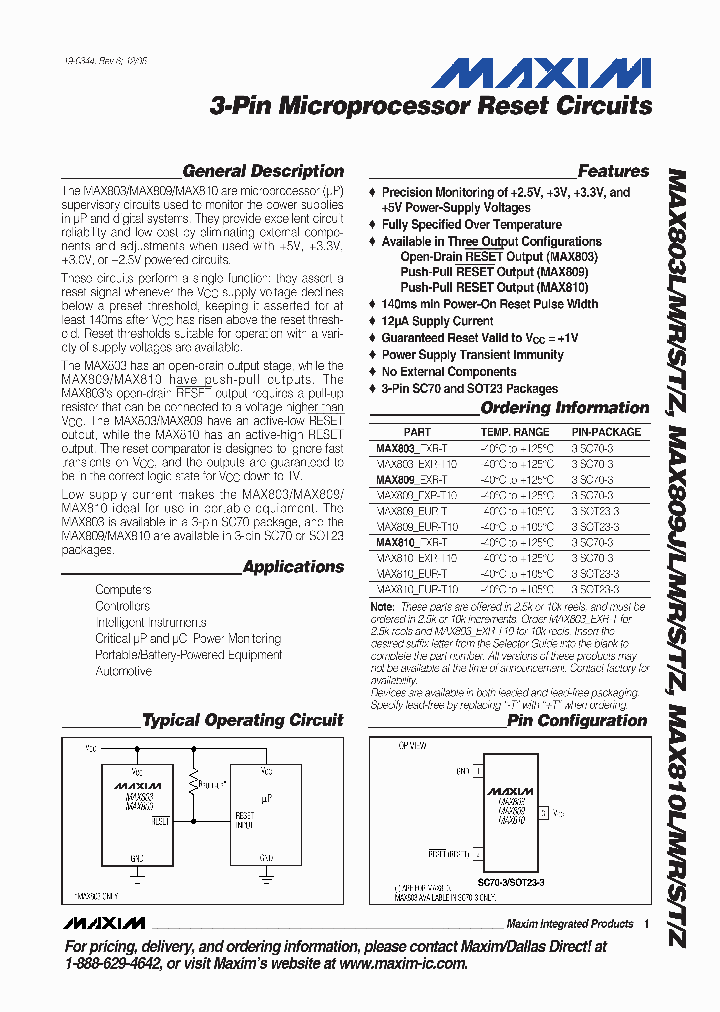 MAX803TEXR_6215132.PDF Datasheet