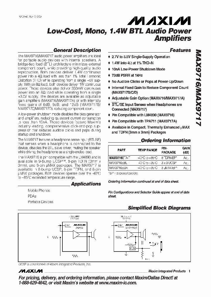 MAX9717AETA_6245613.PDF Datasheet