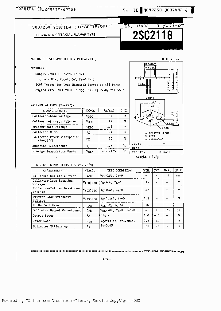 2SC2118_6269897.PDF Datasheet