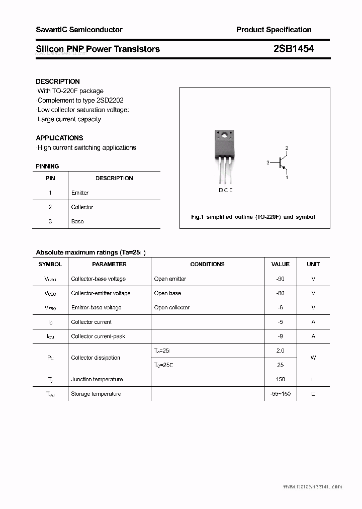 2SB1454_6287476.PDF Datasheet