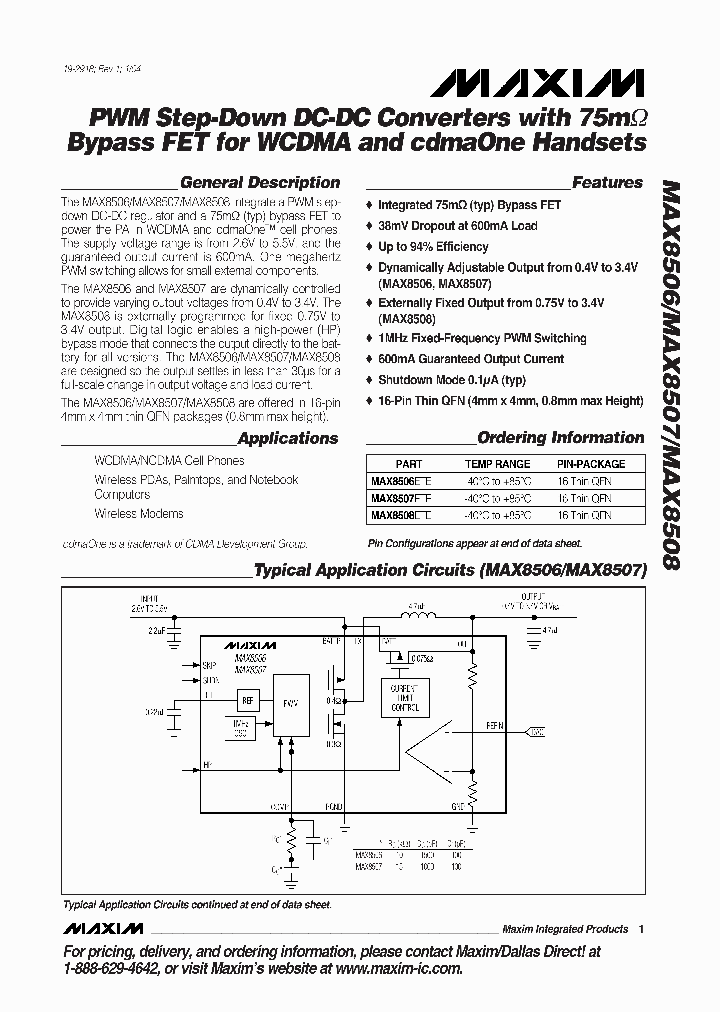 MAX8507ETE_6340755.PDF Datasheet