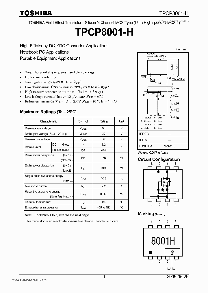 TPCP8001-H_6357821.PDF Datasheet