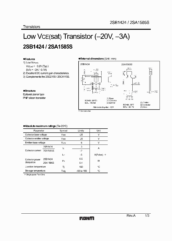 2SB1424T100R_6362665.PDF Datasheet