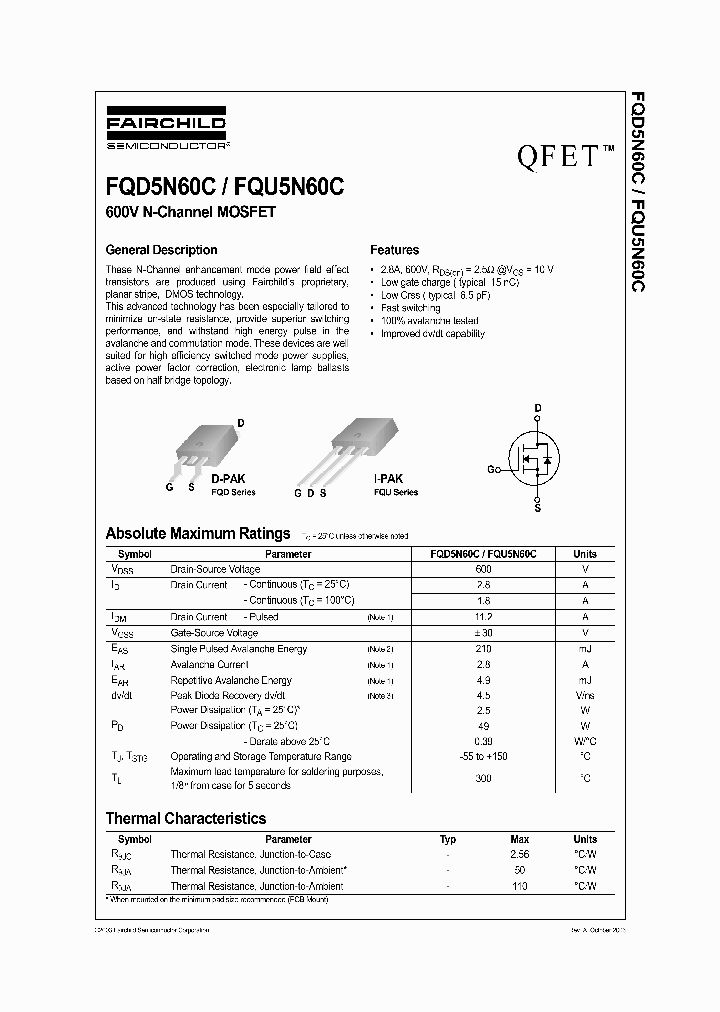 FQD5N60CTM_6404300.PDF Datasheet