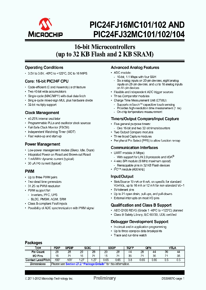 PIC24FJ16MC101_6430564.PDF Datasheet