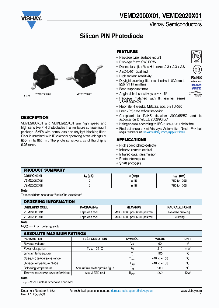 VEMD2000X01_6440230.PDF Datasheet