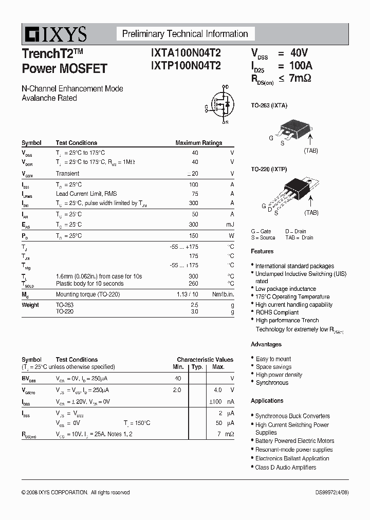 IXTP100N04T2_6467348.PDF Datasheet