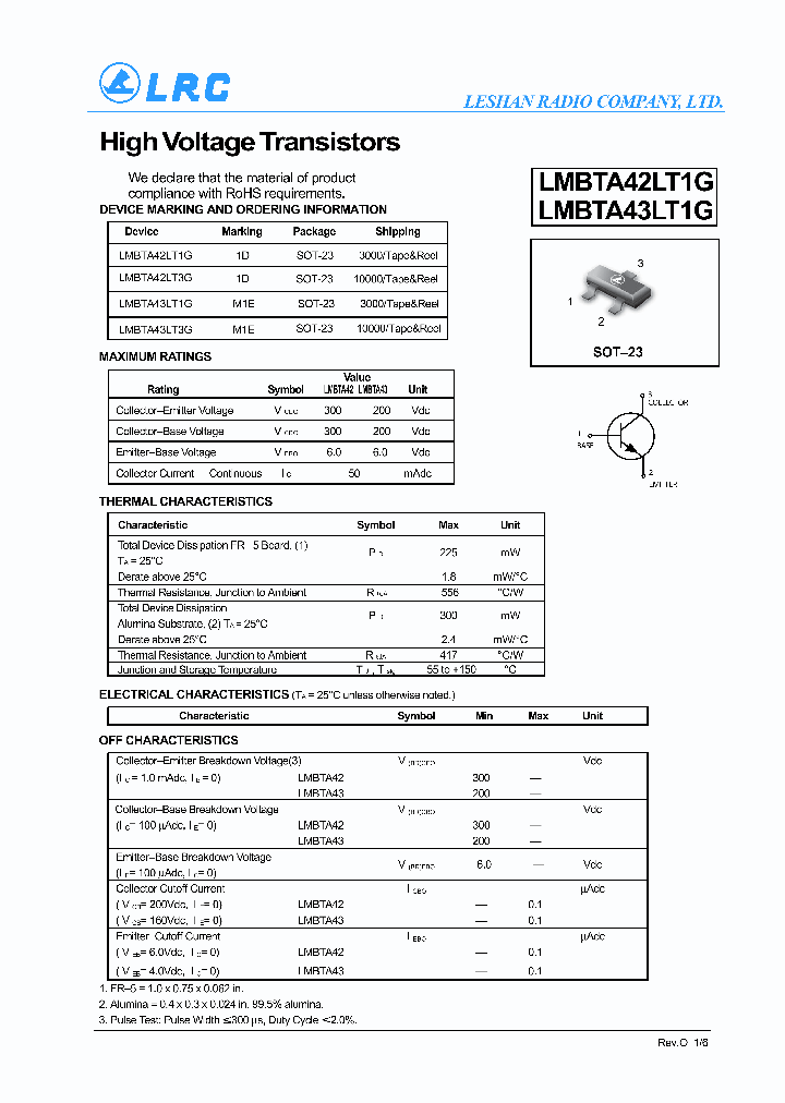 LMBTA43LT1G_6483635.PDF Datasheet
