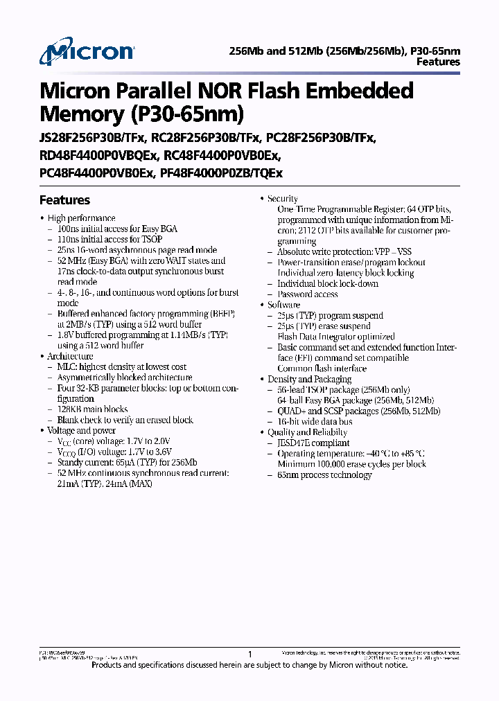 JS28F256P30TFA_6490202.PDF Datasheet