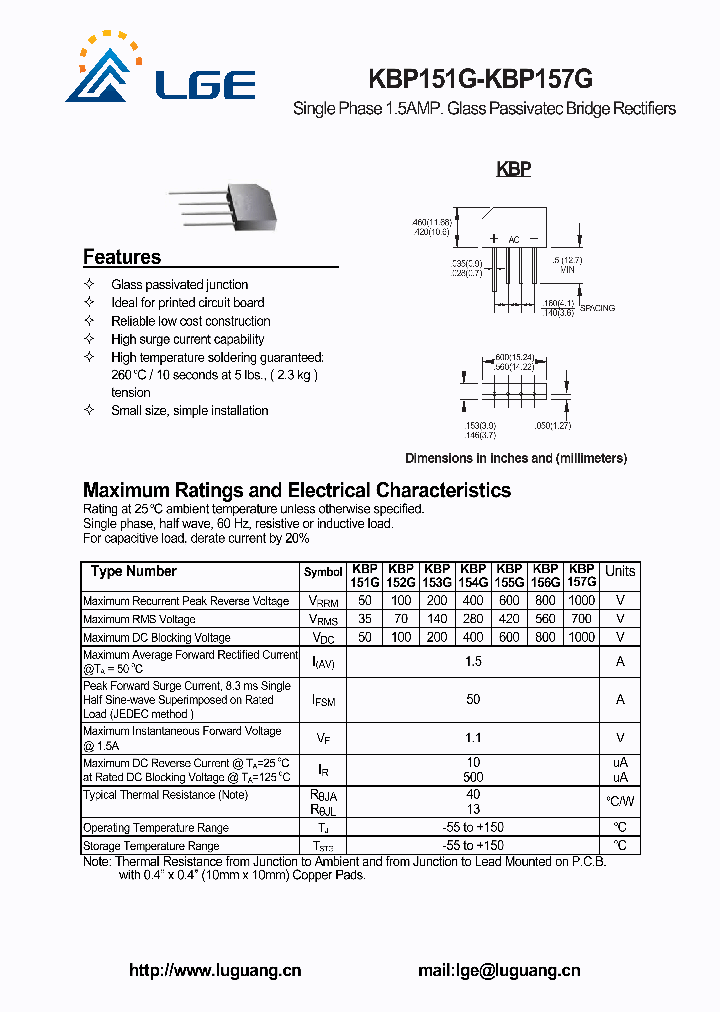 KBP151G_6490714.PDF Datasheet