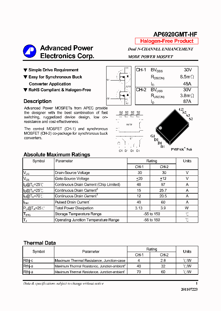 AP6920GMT-HF_6507276.PDF Datasheet