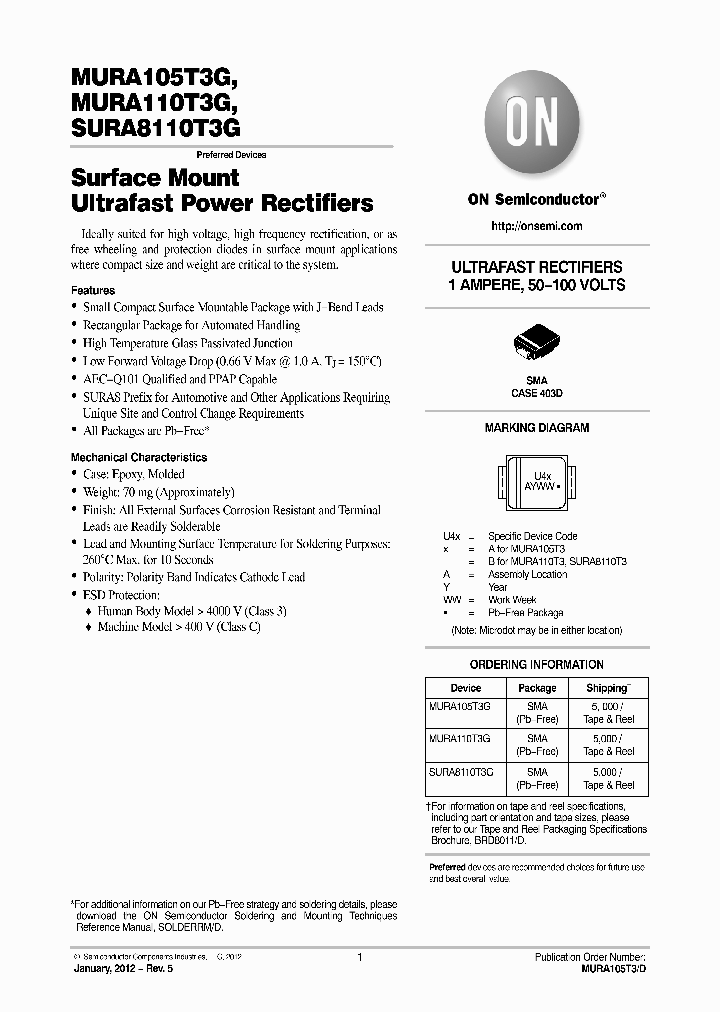 MURA105T3G_6516978.PDF Datasheet