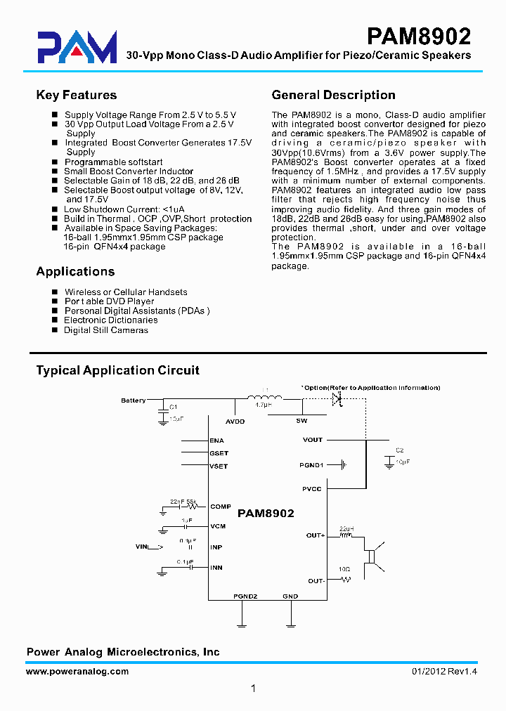 PAM8902_6523716.PDF Datasheet