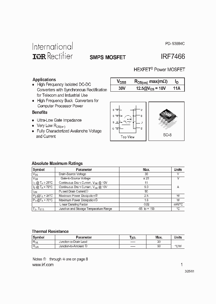 IRF7466_6582224.PDF Datasheet