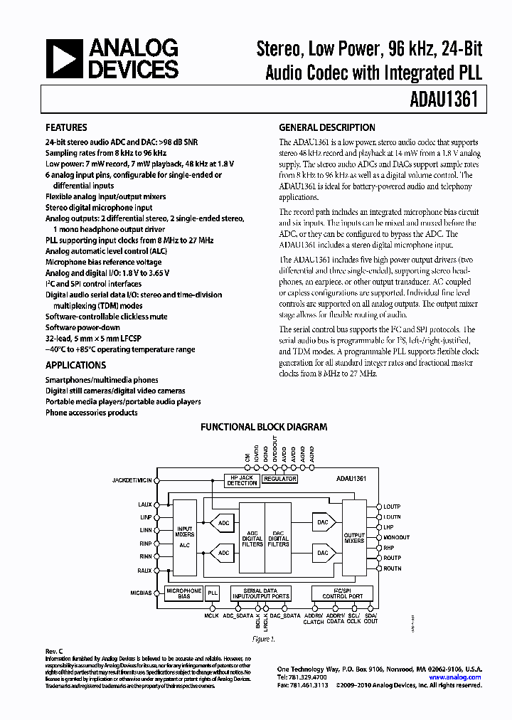 ADAU1361BCPZ_6600402.PDF Datasheet