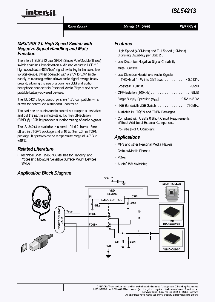 ISL54213_6603447.PDF Datasheet