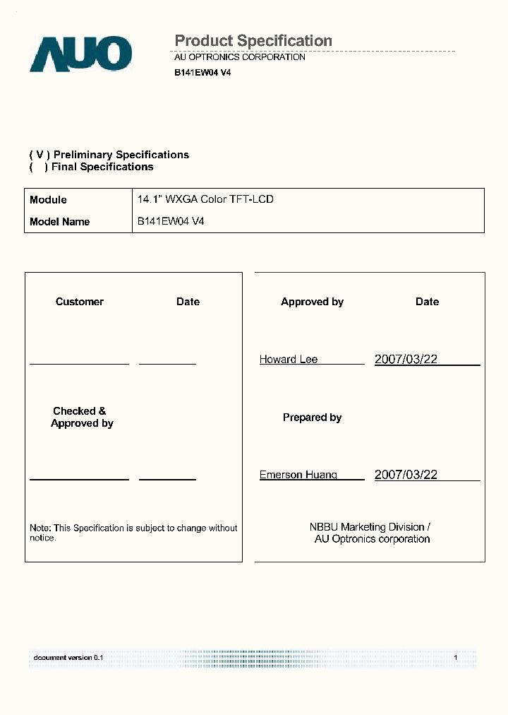 B141EW04-V4_6603849.PDF Datasheet