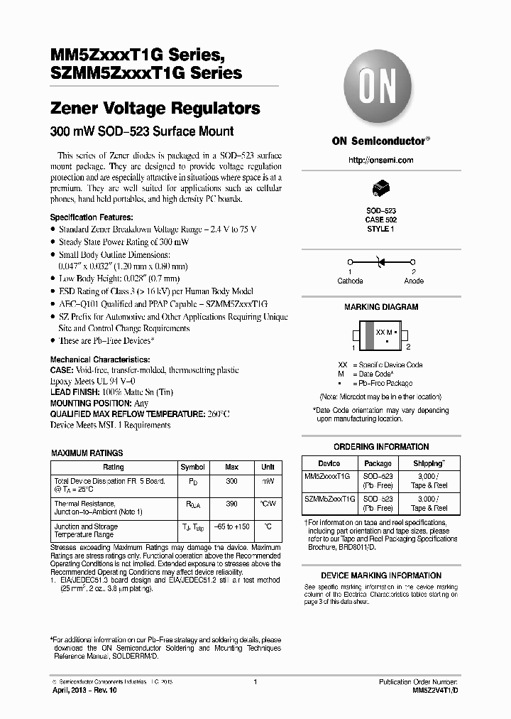 MM5Z4V3T1G_6604487.PDF Datasheet