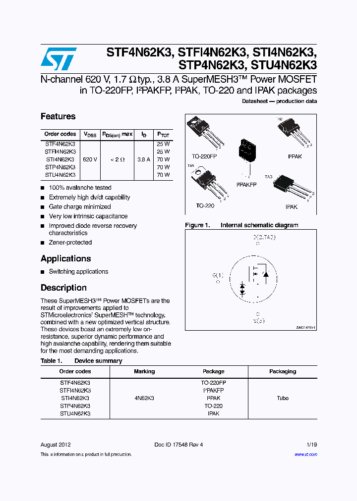 STU4N62K3_6628585.PDF Datasheet