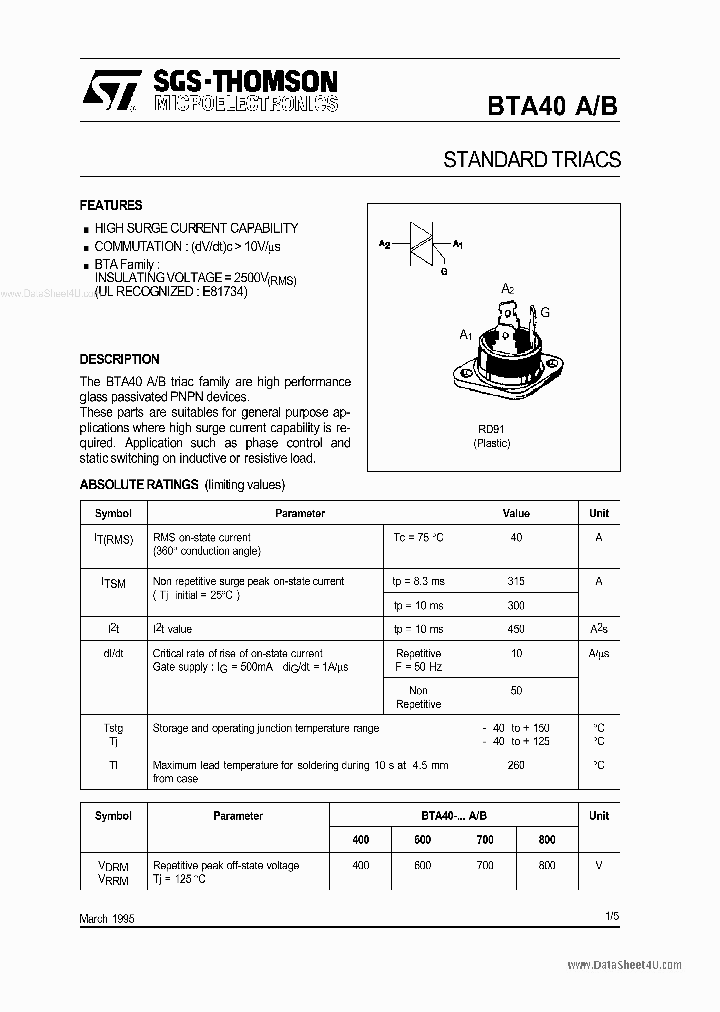 BTA40-400B_6652927.PDF Datasheet